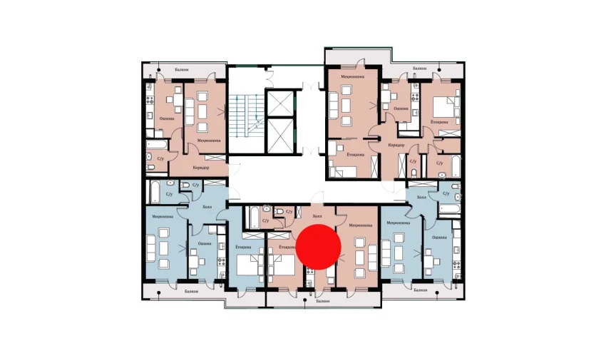 2-xonali xonadon 50.58 m²  6/16 qavat | SOKIN DIYOR Turar-joy majmuasi