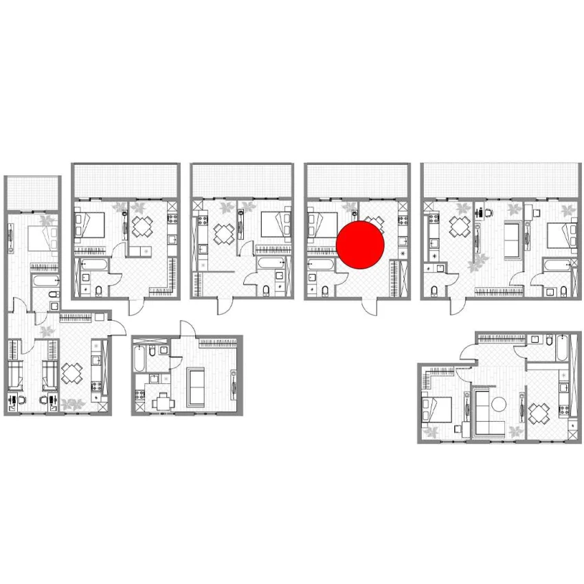 1-xonali xonadon 36 m²  12/14 qavat | PARVOZ Turar-joy majmuasi