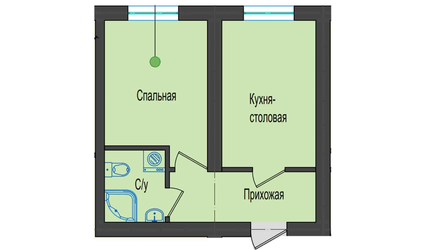 1-xonali xonadon 31.08 m²  4/4 qavat