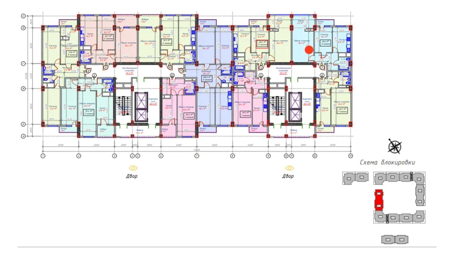 3-xonali xonadon 69.2 m²  14/14 qavat