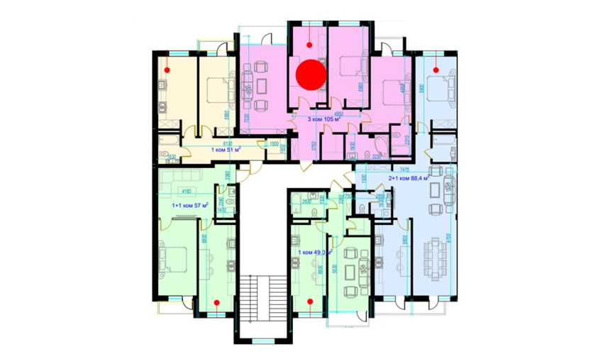 3-комнатная квартира 111.1 м²  3/9 этаж | Жилой комплекс Rohat