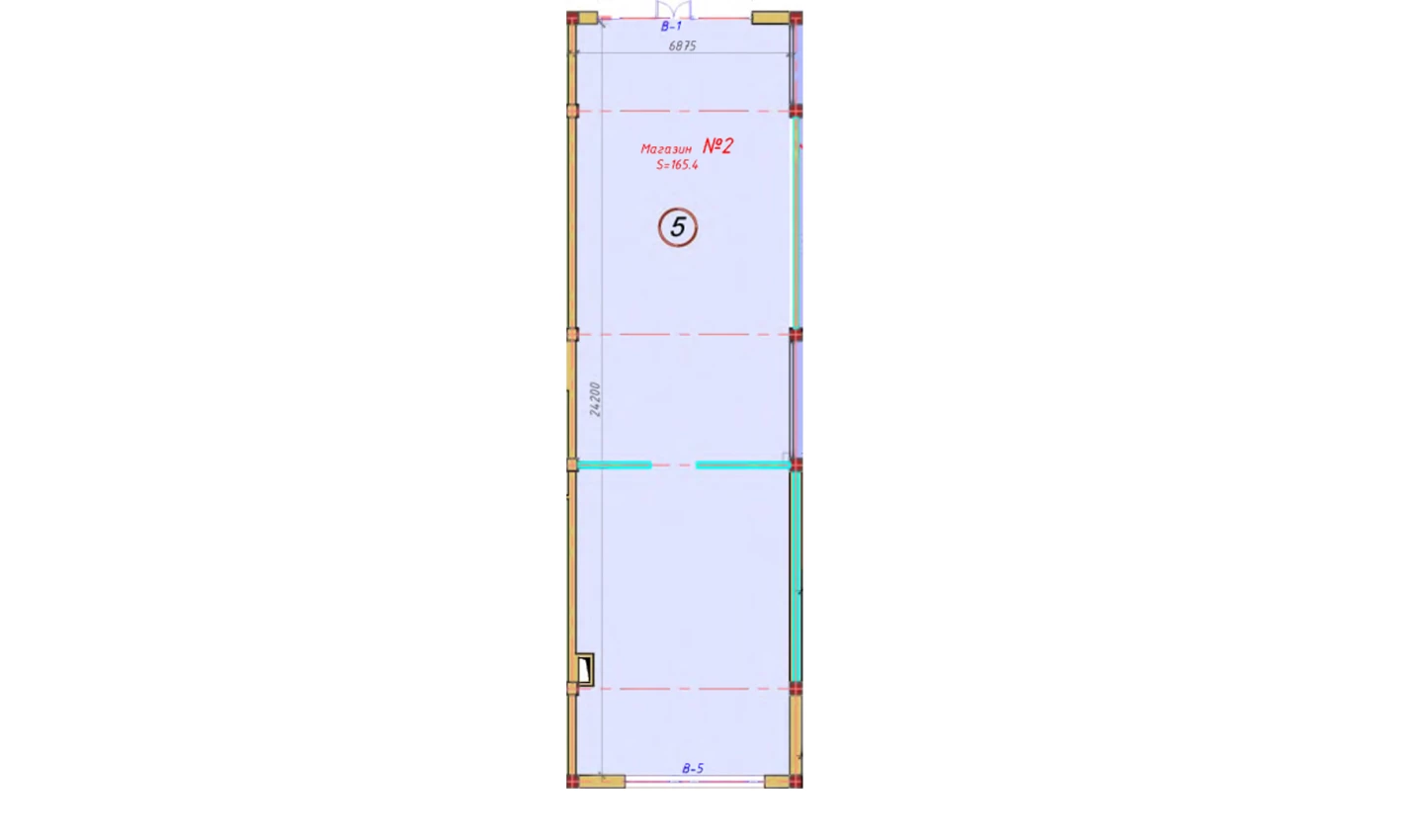 1-комнатная квартира 172 м²  1/1 этаж