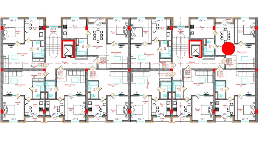 2-xonali xonadon 62.6 m²  8/12 qavat | CHINARA PARK Turar-joy majmuasi