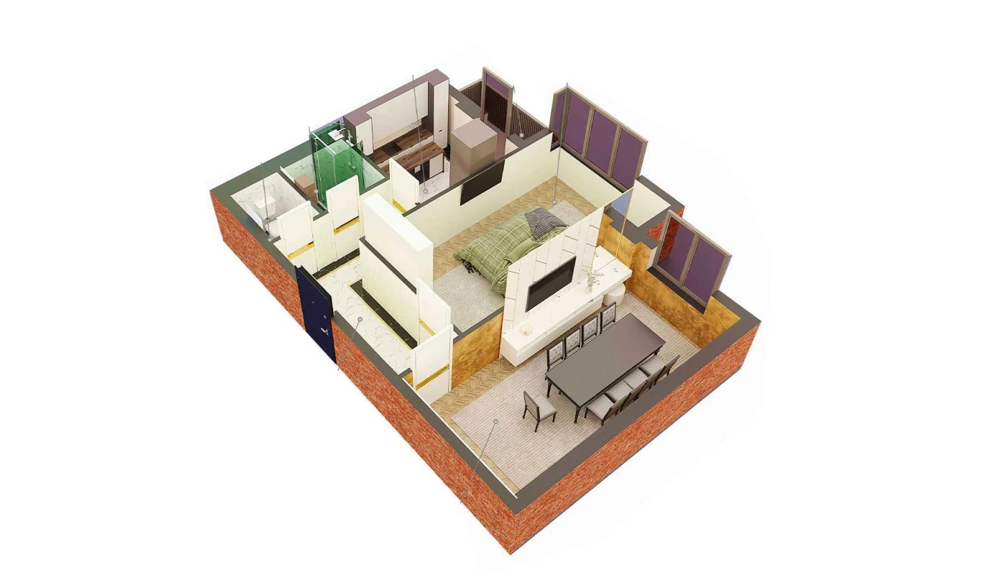 2-комнатная квартира 59.58 м²  5/5 этаж