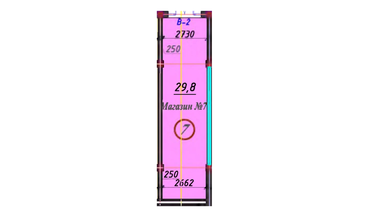 2-комнатная квартира 32.5 м²  1/1 этаж