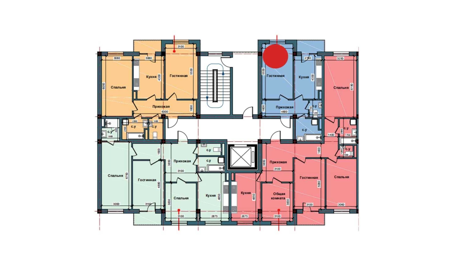 1-xonali xonadon 49.8 m²  5/5 qavat