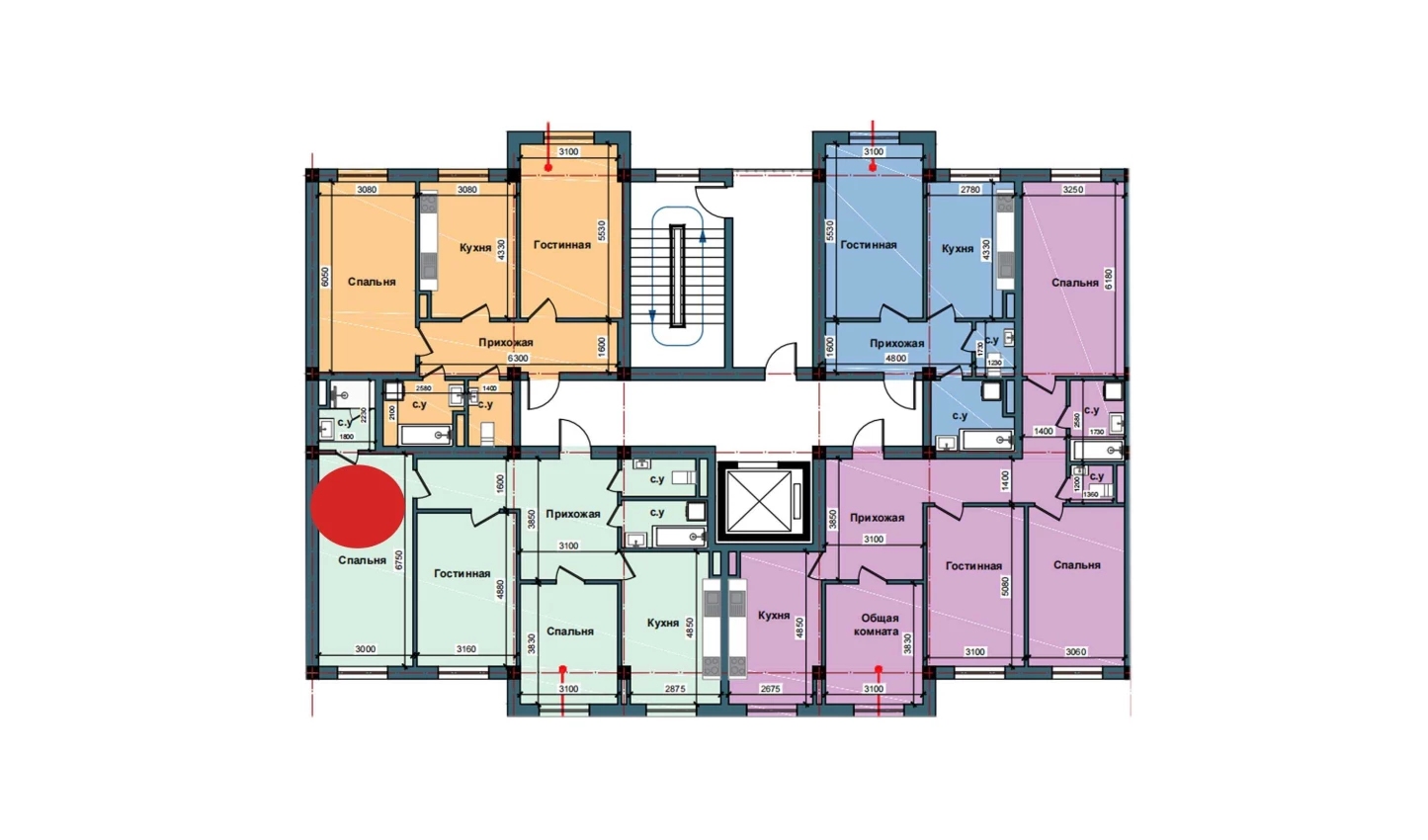 3-комнатная квартира 95.3 м²  2/2 этаж