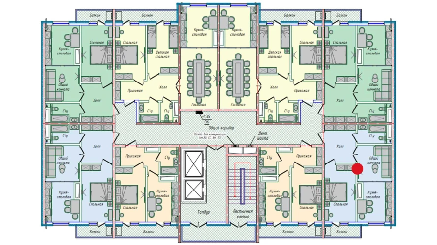 2-xonali xonadon 50.7 m²  14/14 qavat