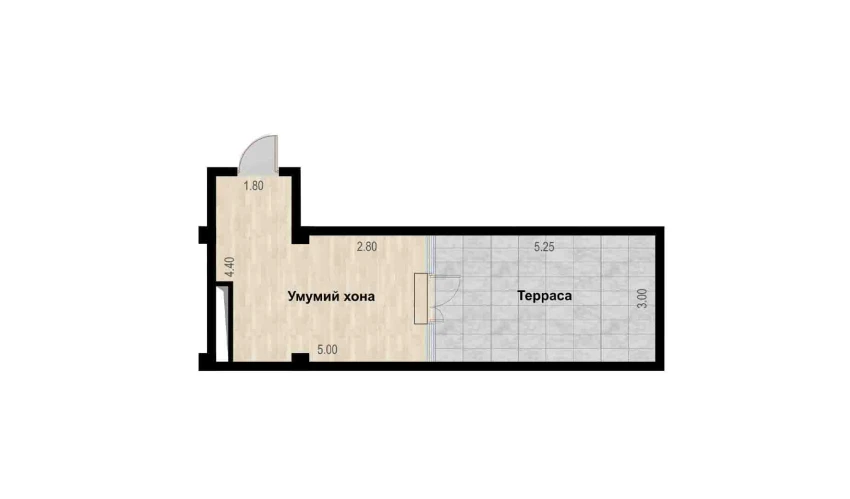 1-комнатная квартира 66.13 м²  7/7 этаж | Жилой комплекс Bochka Resort