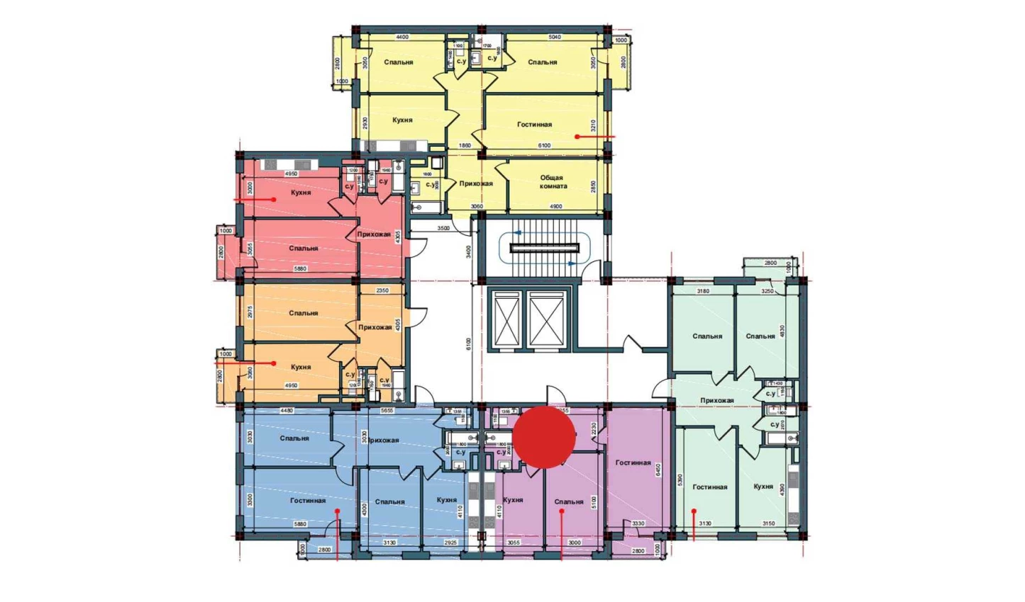 2-комнатная квартира 71 м²  5/5 этаж