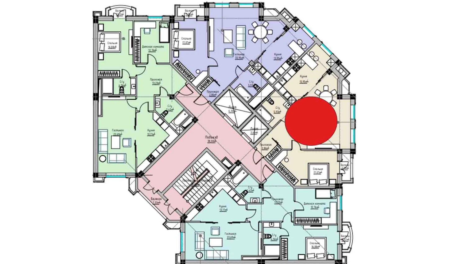 2-комнатная квартира 77.14 м²  13/13 этаж