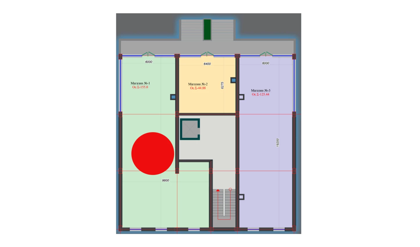 1-комнатная квартира 155 м²  1/1 этаж