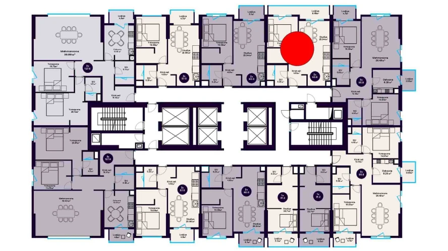 2-комнатная квартира 56.85 м²  3/3 этаж