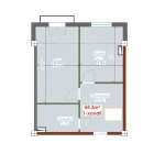 1-комн. квартира 45.3 м²  8/8 этаж