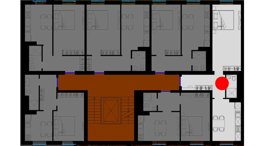 1-комнатная квартира 45 м²  3/3 этаж