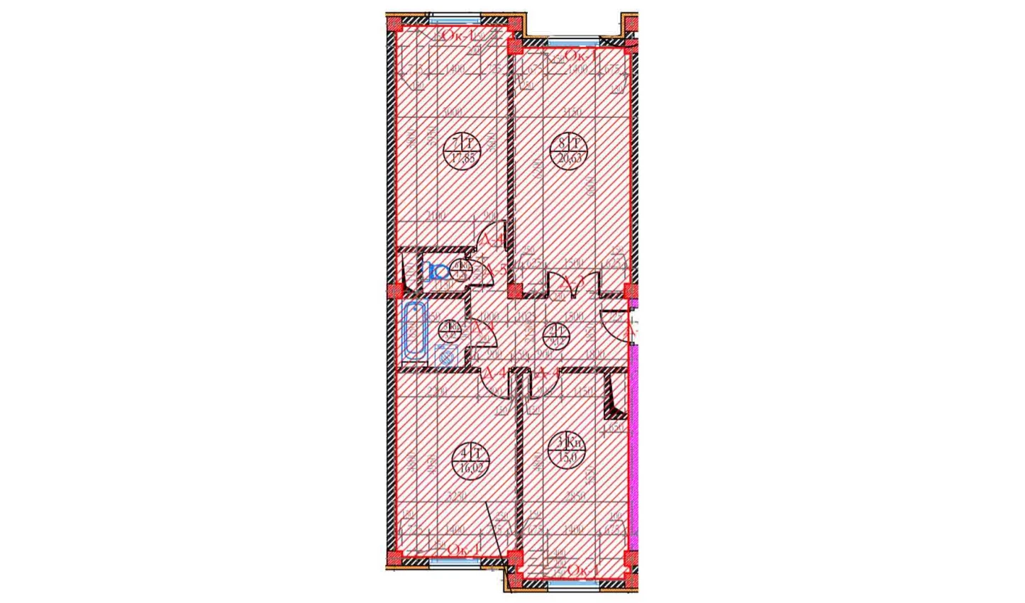 4-xonali xonadon 89.17 m²  1/1 qavat