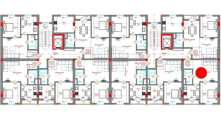 2-xonali xonadon 50.3 m²  5/12 qavat | CHINARA PARK Turar-joy majmuasi