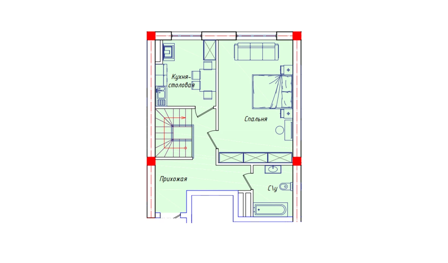 3-комнатная квартира 111.6 м²  1/1 этаж