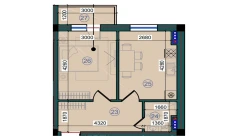 2-xonali xonadon 79.8 m²  7/7 qavat | Bristol Turar-joy majmuasi