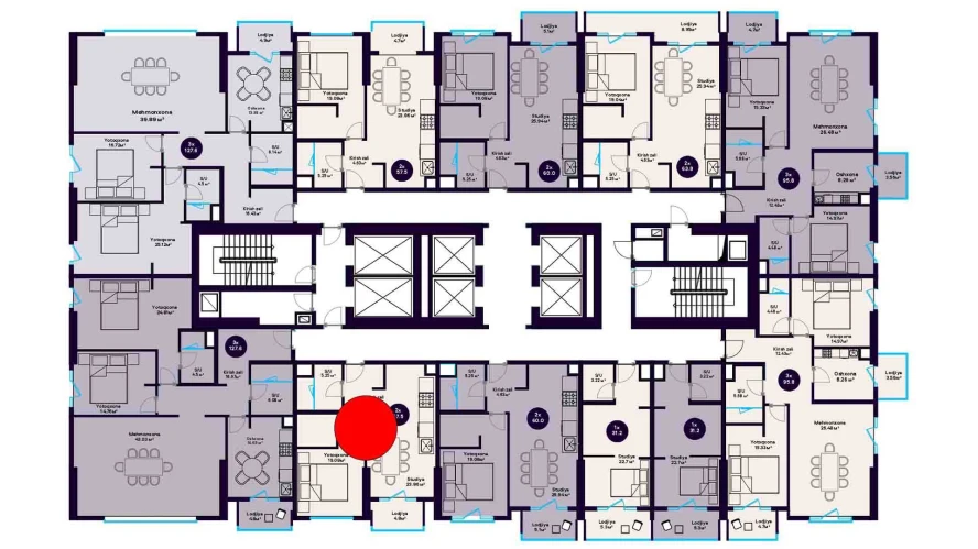 2-комнатная квартира 57.5 м²  4/4 этаж