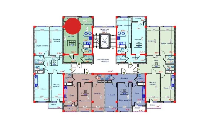 2-комнатная квартира 54.6 м²  6/6 этаж