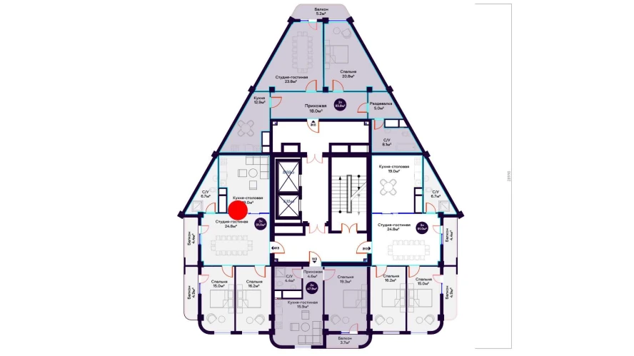 3-xonali xonadon 91 m²  10/10 qavat