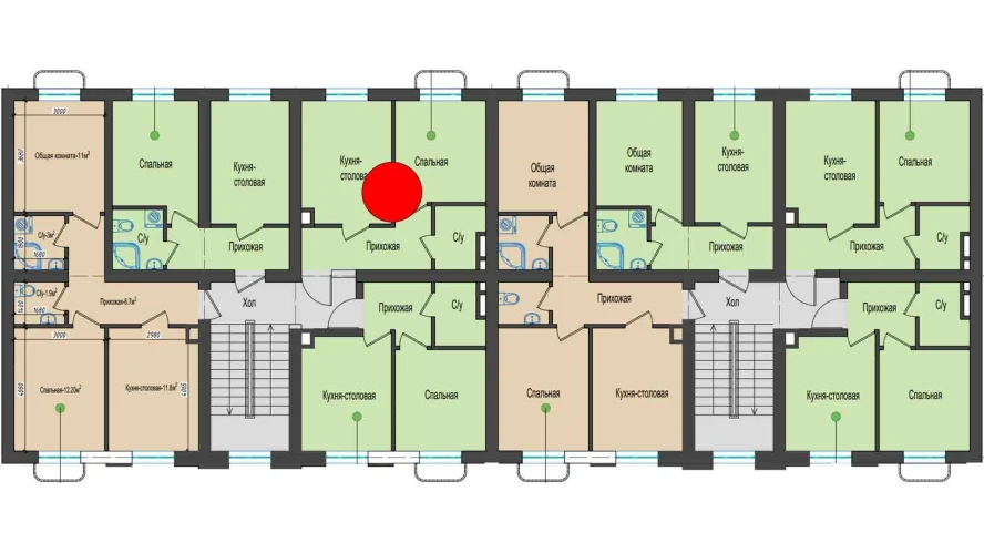 1-комнатная квартира 32.37 м²  3/3 этаж