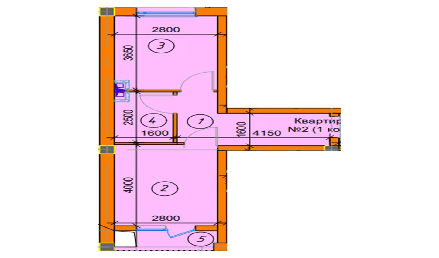 1-комнатная квартира 33.05 м²  5/5 этаж