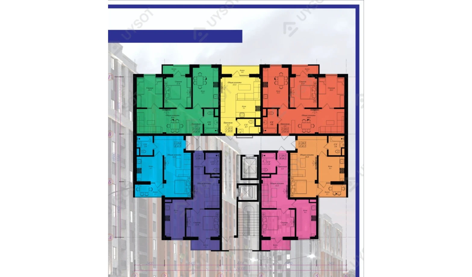 1-комнатная квартира 39.6 м²  1/1 этаж