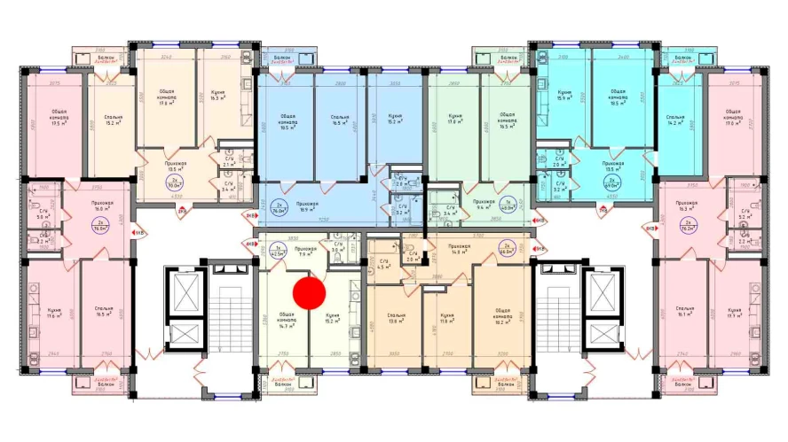 1-комнатная квартира 42.5 м²  6/6 этаж