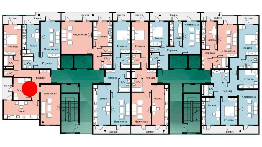 3-комн. квартира 77.16 м²  7/16 этаж | Жилой комплекс SOKIN DIYOR