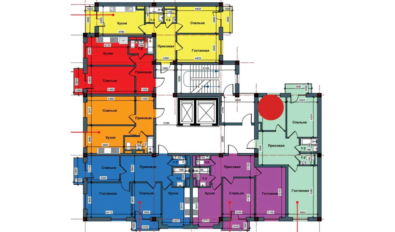 2-комнатная квартира 62.8 м²  3/3 этаж