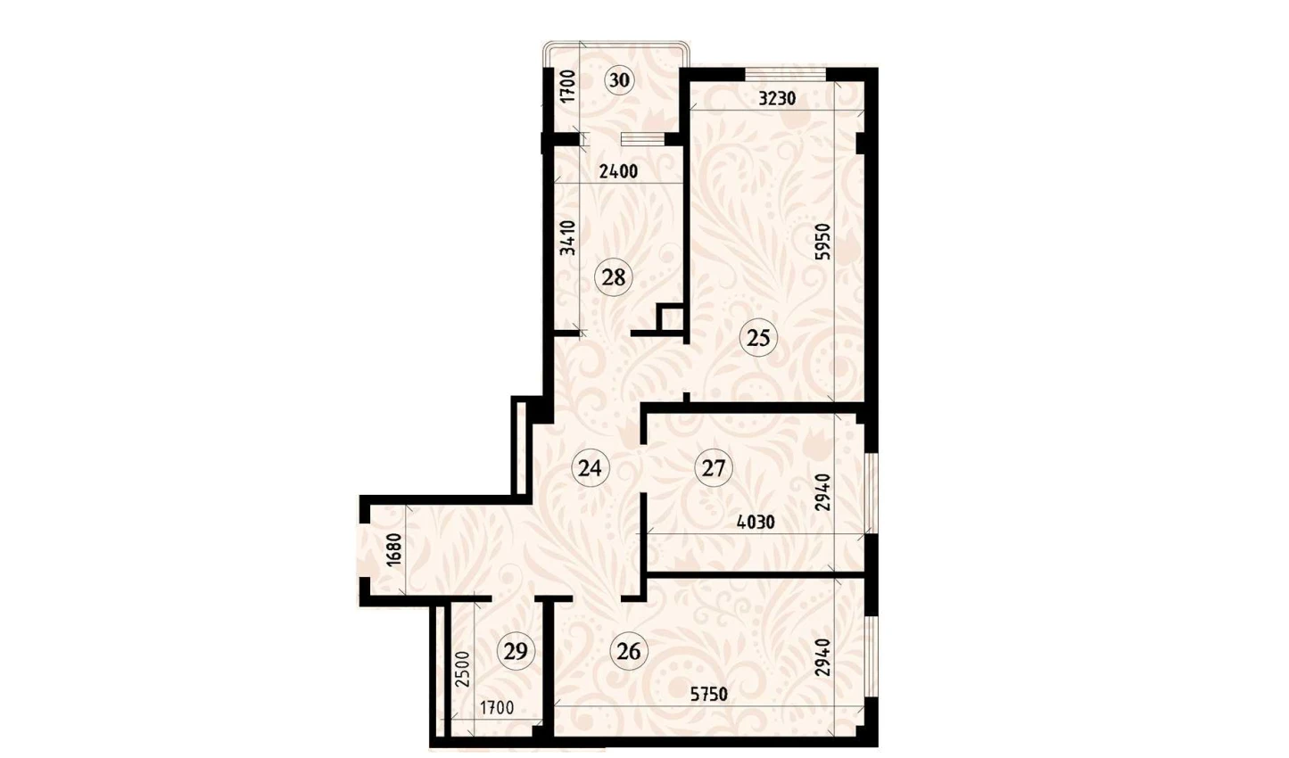 3-комнатная квартира 78.08 м²  3/3 этаж