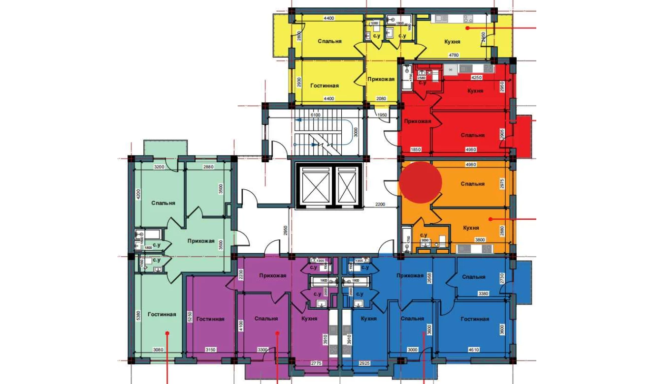 1-комнатная квартира 41 м²  10/10 этаж