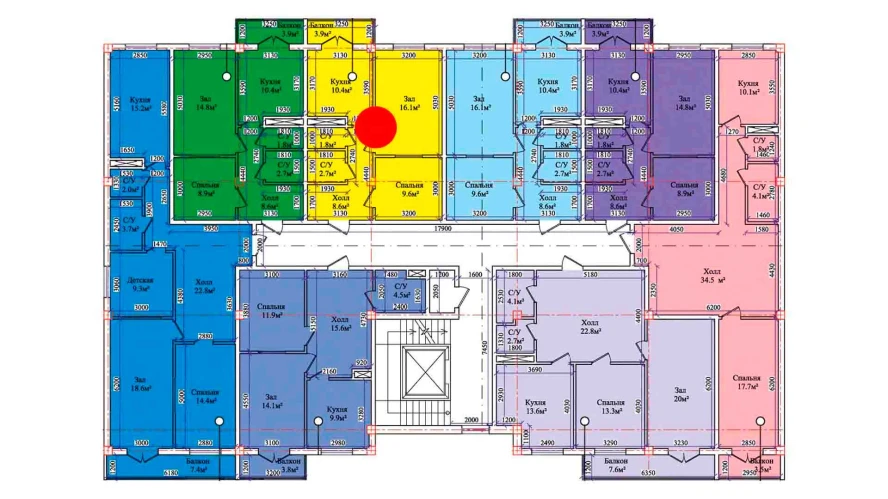 2-комнатная квартира 52.8 м²  6/6 этаж