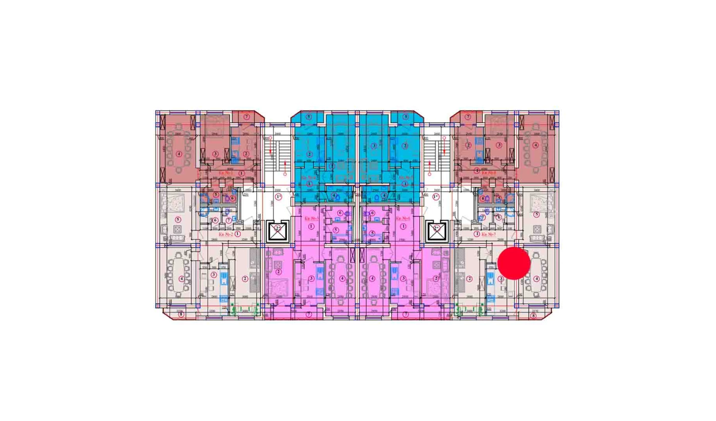 3-xonali xonadon 124.8 m²  7/7 qavat