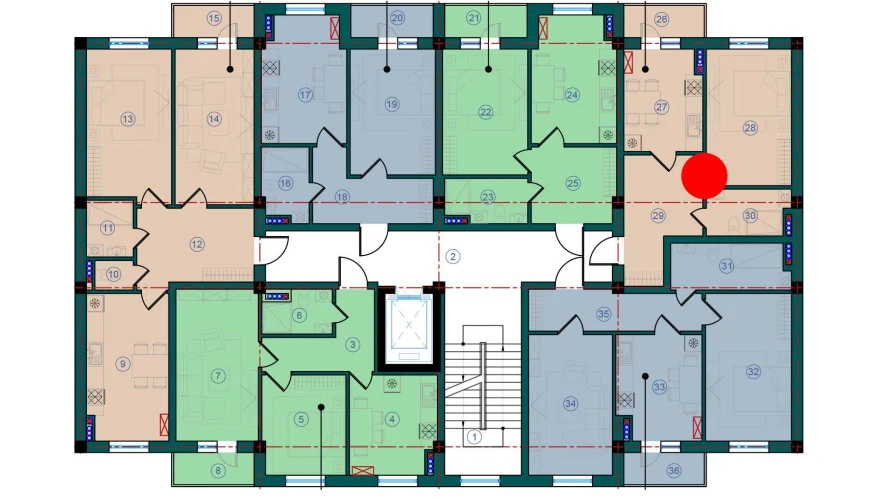 1-xonali xonadon 86 m²  7/7 qavat | Bristol Turar-joy majmuasi