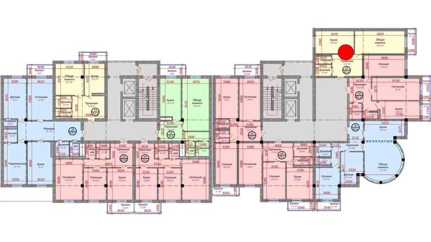 1-комнатная квартира 66.6 м²  11/11 этаж