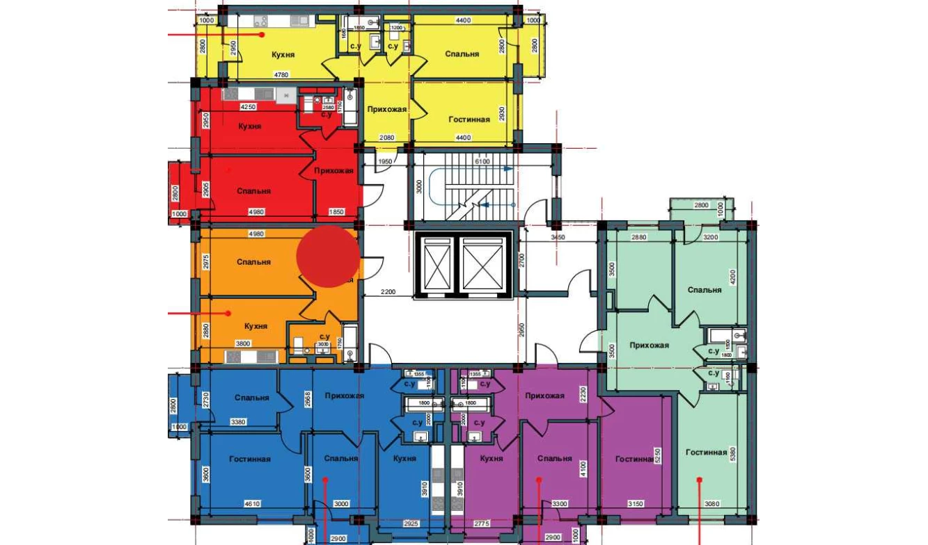 1-комнатная квартира 41.5 м²  7/7 этаж