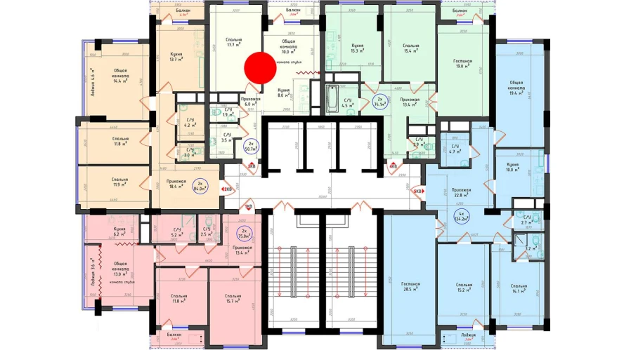 2-комнатная квартира 50.7 м²  14/14 этаж