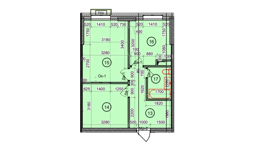 2-xonali xonadon 49.2 m²  4/9 qavat | Uchtepa Avenue Turar-joy majmuasi