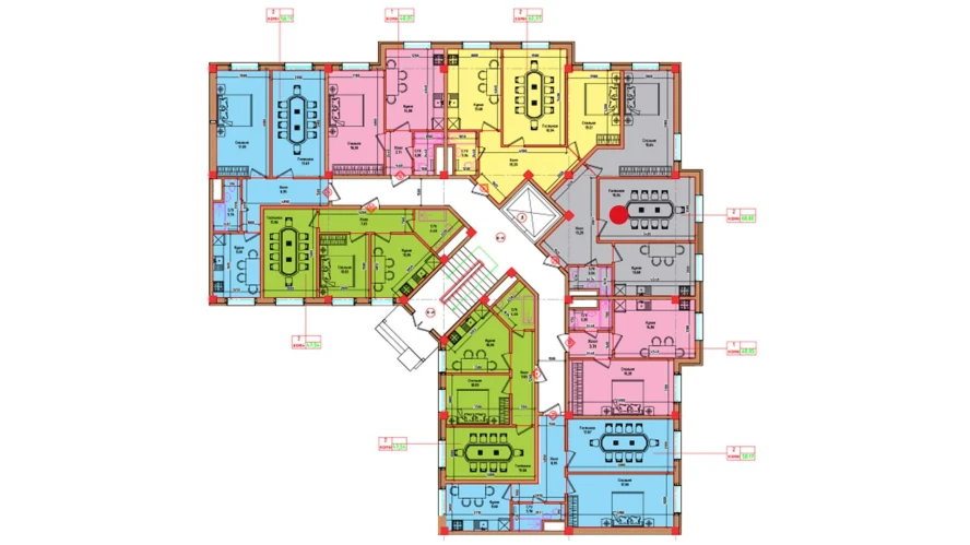 2-xonali xonadon 68.8 m²  1/1 qavat