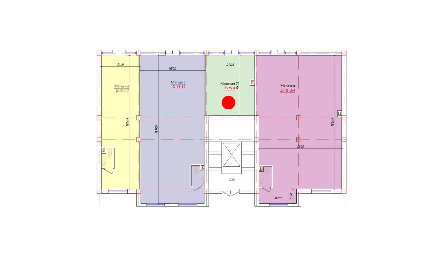 1-xonali xonadon 25.4 m²  1/1 qavat