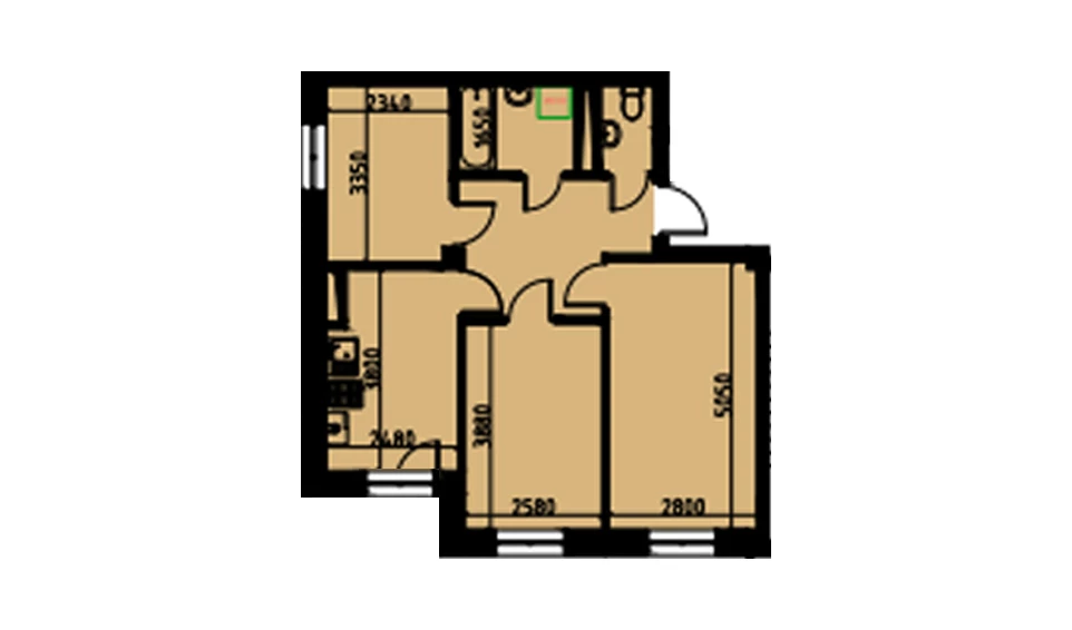 2-xonali xonadon 51.97 m²  2/2 qavat