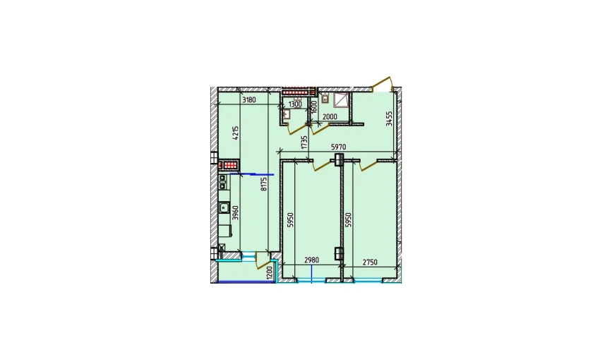 3-комнатная квартира 81.6 м²  2/9 этаж | Жилой комплекс Aero Town