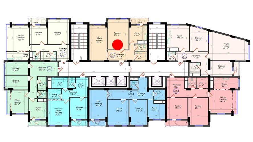 2-комнатная квартира 82 м²  3/3 этаж