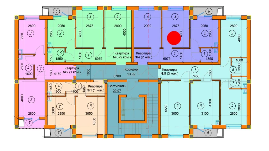 2-комнатная квартира 44.71 м²  2/2 этаж