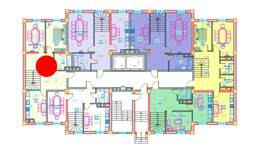 2-xonali xonadon 81.47 m²  1/1 qavat