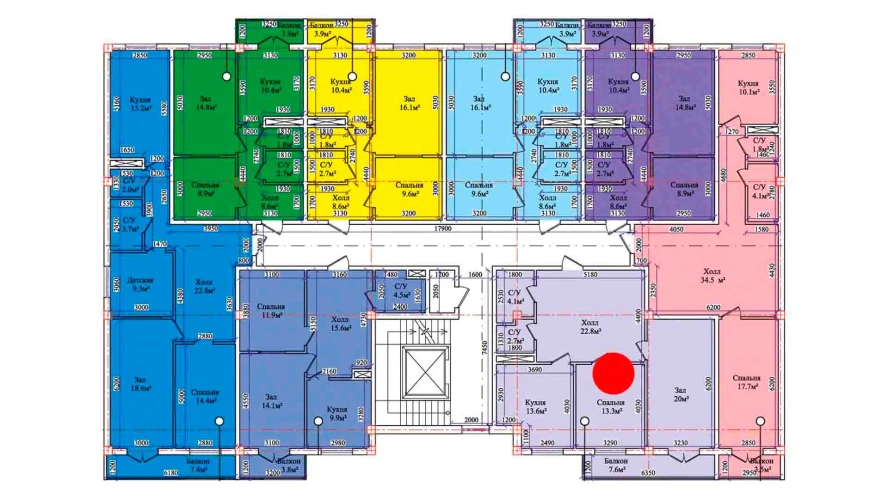 2-комнатная квартира 81.6 м²  4/4 этаж