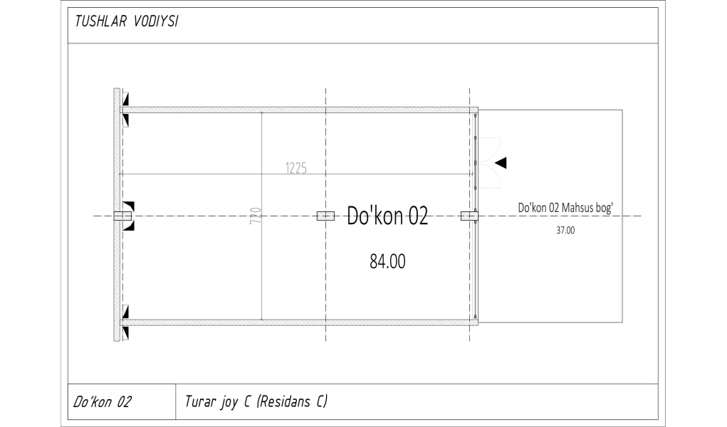 1-xonali xonadon 84 m²  0/0 qavat